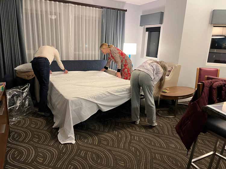 making bed